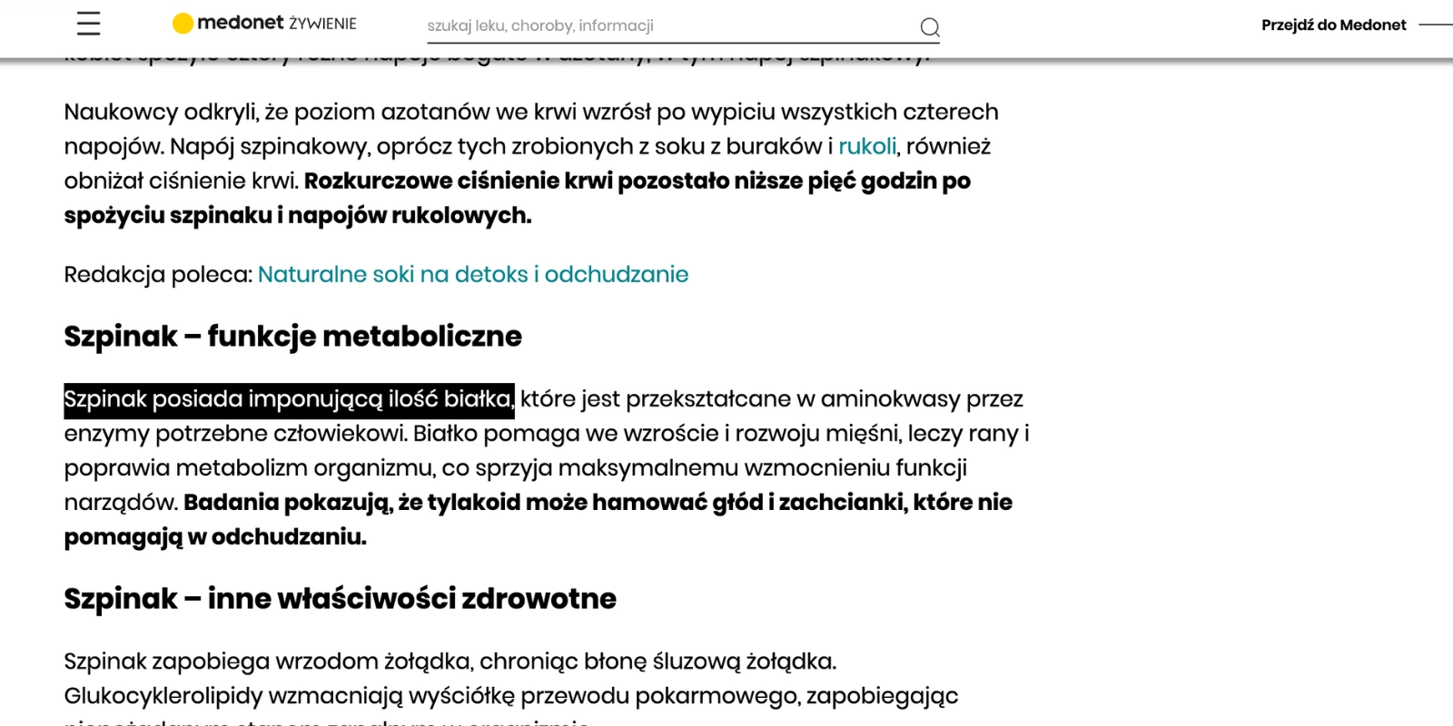 kłamstwa o szpinaku